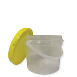 NNEDSZ Bulk 10 x 0.8L Honey Bucket with Lid - 1Kg Clear Tamper Proof Plastic Tub