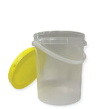 NNEDSZ Bulk 100 x 1.2L Honey Bucket with Lid - 1.5Kg Clear Tamper Proof Plastic Tub