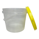 NNEDSZ Bulk 100 x 2.2L Honey Bucket with Lid - 3Kg Clear Tamper Proof Plastic Tub
