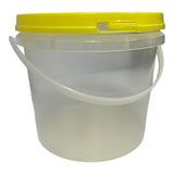 NNEDSZ Bulk 100 x 2.2L Honey Bucket with Lid - 3Kg Clear Tamper Proof Plastic Tub