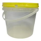 NNEDSZ Bulk 100 x 2.2L Honey Bucket with Lid - 3Kg Clear Tamper Proof Plastic Tub