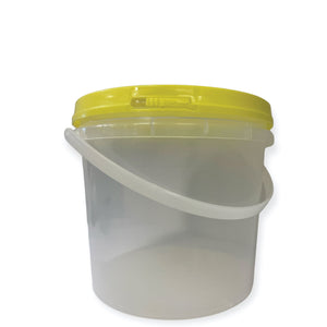 NNEDSZ Bulk 10 x 2.2L Honey Bucket with Lid - 3Kg Clear Tamper Proof Plastic Tub