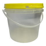 NNEDSZ Bulk 10 x 2.2L Honey Bucket with Lid - 3Kg Clear Tamper Proof Plastic Tub