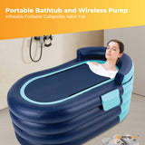 NNEDSZ Portable Bathtub and Wireless Pump - Inflatable Foldable Collapsible Adult Tub