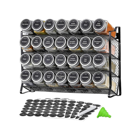 NNEDSZ 4 Tier Metal Spice Rack - Kitchen Pantry Herb Storage Organiser