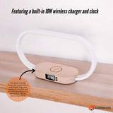 NNEDSZ Wireless Charging Table Lamp - Bedside Office Dimmable Light With Clock