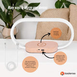 NNEDSZ Wireless Charging Table Lamp - Bedside Office Dimmable Light With Clock