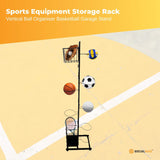 NNEDSZ Sports Equipment Storage Rack - Vertical Ball Organiser Basketball Garage Stand