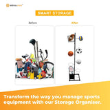 NNEDSZ Sports Equipment Storage Rack - Vertical Ball Organiser Basketball Garage Stand