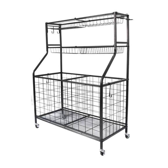 NNEDSZ Social Hike Storage Organiser Trolley on Wheels - Garage Sports Equipment Basket