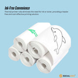 NNEDSZ Social Hike 5 Pack Thermal Paper Camera Rolls Sticker - Instant Print Refill