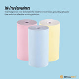 NNEDSZ Social Hike 3 Pack Thermal Paper Camera Rolls Colour - Instant Print Refill