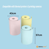 NNEDSZ Social Hike 3 Pack Thermal Paper Camera Rolls Colour - Instant Print Refill