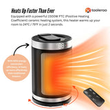 NNEDSZ Tooleroo PTC Space Heater + Remote - 1500W Positive Temperature Coefficient