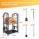 NNEDSZ Social Hike Firewood Rack Stand and Fireplace Tool Set for Log Holder Storage