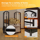 NNEDSZ Social Hike Firewood Rack Stand and Fireplace Tool Set for Log Holder Storage