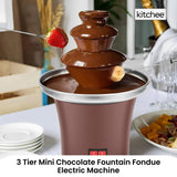 NNEDSZ Kitchee 3 Tier Mini Chocolate Fountain Fondue Electric Machine