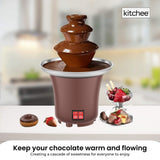 NNEDSZ Kitchee 3 Tier Mini Chocolate Fountain Fondue Electric Machine