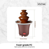 NNEDSZ Kitchee 3 Tier Mini Chocolate Fountain Fondue Electric Machine