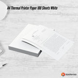 NNEDSZ Tooleroo 100x Sheets A4 Thermal Printer Paper White - BPA Free