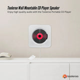 Tooleroo Wall Mount CD Player Bluetooth FM Radio USB AUX Speaker - White