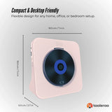 Tooleroo Portable CD Player Bluetooth FM Radio USB Rechargeable Pink
