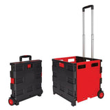 NNEDSZ Foldable Shopping Cart - Portable Collapsible Wheeled Folding Trolley Crate