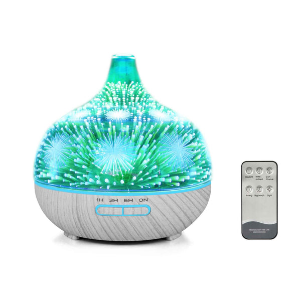 NNEDSZ 400ml Essential Oil Aroma Diffuser and Remote - 3D Glass Aromatherapy Humidifier