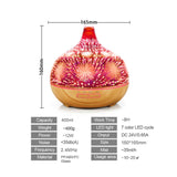 NNEDSZ 400ml Essential Oil Aroma Diffuser and Remote - 3D Glass Aromatherapy Humidifier