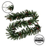 NNEDSZ Christabelle 2.7m Christmas Garland with Pine Cones & Berries Pine Tree Decoration Ornament