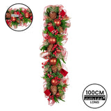 NNEDSZ Christabelle 1m Christmas Garland with Red Berries & Pine Cones Baubles Berries Tree Decoration Ornament Red Green