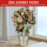 NNEDSZ Christabelle 36cm Christmas Tabletop Topiary Tree Jewelled Baubles, Berries, Flowers and Pine Cones Festive Decoration