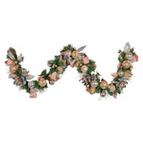 NNEDSZ Christabelle Premium 1.8m Christmas Garland Jewelled Baubles & Berries Tree Decoration Ornament Pink Silver Gold