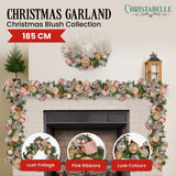 NNEDSZ Christabelle Premium 1.8m Christmas Garland Jewelled Baubles & Berries Tree Decoration Ornament Pink Silver Gold