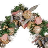 NNEDSZ Christabelle Premium 1.8m Christmas Garland Jewelled Baubles & Berries Tree Decoration Ornament Pink Silver Gold