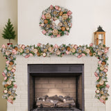NNEDSZ Christabelle Premium 1.8m Christmas Garland Jewelled Baubles & Berries Tree Decoration Ornament Pink Silver Gold