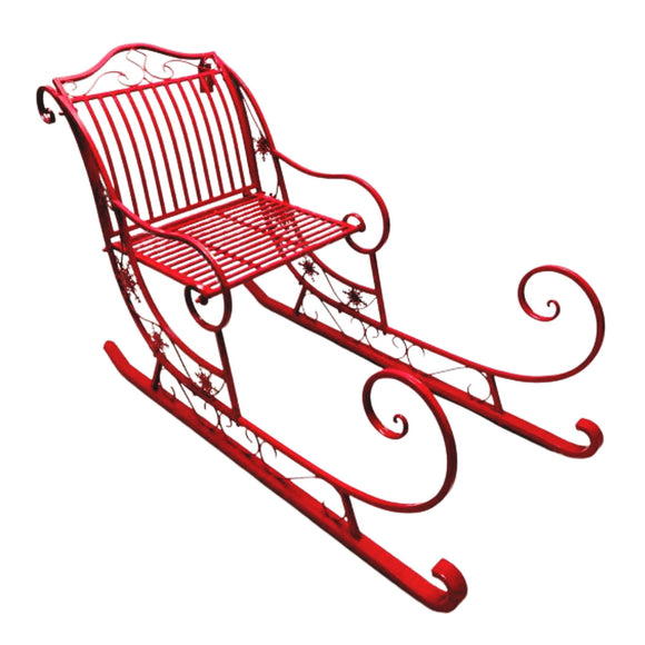 NNEDSZ Christabelle Christmas Sleigh With Red Finish - Metal 150cm