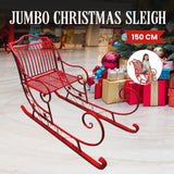 NNEDSZ Christabelle Christmas Sleigh With Red Finish - Metal 150cm