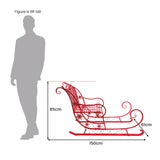 NNEDSZ Christabelle Christmas Sleigh With Red Finish - Metal 150cm