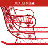 NNEDSZ Christabelle Christmas Sleigh With Red Finish - Metal 150cm