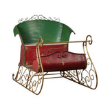 NNEDSZ Christabelle Jumbo Life Size 210cm Rustic Christmas Sleigh Display Steel Art Christmas Decoration
