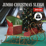 NNEDSZ Christabelle Jumbo Life Size 210cm Rustic Christmas Sleigh Display Steel Art Christmas Decoration