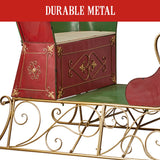 NNEDSZ Christabelle Jumbo Life Size 210cm Rustic Christmas Sleigh Display Steel Art Christmas Decoration