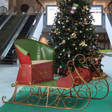 NNEDSZ Christabelle Jumbo Life Size 210cm Rustic Christmas Sleigh Display Steel Art Christmas Decoration