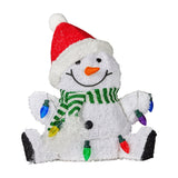 NNEDSZ Christabelle Sitting Christmas Snowman Display With Lights - 40cm