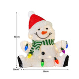 NNEDSZ Christabelle Sitting Christmas Snowman Display With Lights - 40cm