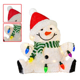NNEDSZ Christabelle Sitting Christmas Snowman Display With Lights - 40cm