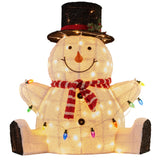 NNEDSZ Christabelle 82cm Sitting Snowman Christmas Display with Lights