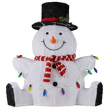 NNEDSZ Christabelle 82cm Sitting Snowman Christmas Display with Lights