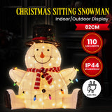 NNEDSZ Christabelle 82cm Sitting Snowman Christmas Display with Lights